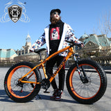 KUBEEN new arrival 7/21/24/27 speeds Disc brakes Fat bike 26 inch 26x4.0" Fat Tire Snow Bicycle  Oil spring fork