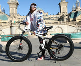 KUBEEN new arrival 7/21/24/27 speeds Disc brakes Fat bike 26 inch 26x4.0" Fat Tire Snow Bicycle  Oil spring fork