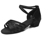 High quality new arrival wholesale girls Children/child/kids ballroom tango salsa latin dance shoes low heel shoes 20 colors