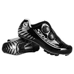 SIDEBIKE MTB Carbon Fiber Ultralight Black Silver Waterproof  Professional Men Athletics Mountain Self-locking Training Shoes