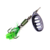 FTK 1Pcs Mepps Spinner Bait 7.5g 12g 17.5g Spoon Lures Metal Fishing Lure Bass Hard Bait With Feather Treble Hooks  13 colors