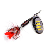 FTK 1Pcs Mepps Spinner Bait 7.5g 12g 17.5g Spoon Lures Metal Fishing Lure Bass Hard Bait With Feather Treble Hooks  13 colors