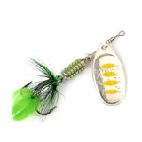 FTK 1Pcs Mepps Spinner Bait 7.5g 12g 17.5g Spoon Lures Metal Fishing Lure Bass Hard Bait With Feather Treble Hooks  13 colors