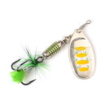 FTK 1Pcs Mepps Spinner Bait 7.5g 12g 17.5g Spoon Lures Metal Fishing Lure Bass Hard Bait With Feather Treble Hooks  13 colors