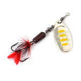 FTK 1Pcs Mepps Spinner Bait 7.5g 12g 17.5g Spoon Lures Metal Fishing Lure Bass Hard Bait With Feather Treble Hooks  13 colors