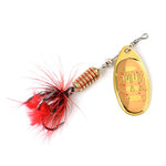 FTK 1Pcs Mepps Spinner Bait 7.5g 12g 17.5g Spoon Lures Metal Fishing Lure Bass Hard Bait With Feather Treble Hooks  13 colors