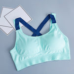 Cross Strap Back Women Sports Bra Professional Quick Dry Padded Shockproof Gym Fitness Running Yoga Sport Brassiere Tops