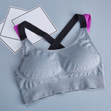 Cross Strap Back Women Sports Bra Professional Quick Dry Padded Shockproof Gym Fitness Running Yoga Sport Brassiere Tops