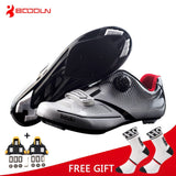 Boodun Breathable Pro Self-Locking Cycling Shoes Road Bike Bicycle Shoes Ultralight Athletic Racing Sneakers Zapatos Ciclismo