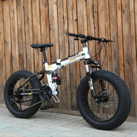 Snow Bike Folding MTB 20" 7 21 24 27 speed double disc mountain Fat Bicycle Suspension Steel Frame 4" Tire aluminum wheel 20kgs