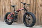Snow Bike Folding MTB 20" 7 21 24 27 speed double disc mountain Fat Bicycle Suspension Steel Frame 4" Tire aluminum wheel 20kgs