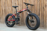 Snow Bike Folding MTB 20" 7 21 24 27 speed double disc mountain Fat Bicycle Suspension Steel Frame 4" Tire aluminum wheel 20kgs