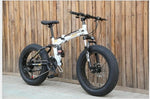 Snow Bike Folding MTB 20" 7 21 24 27 speed double disc mountain Fat Bicycle Suspension Steel Frame 4" Tire aluminum wheel 20kgs