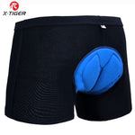 X-Tiger Mens Cycling Shorts Cycling Underwear Pro 5D Gel Padded Shockproof Black Cycling Underpant Bicycle Shorts Bike Underwear