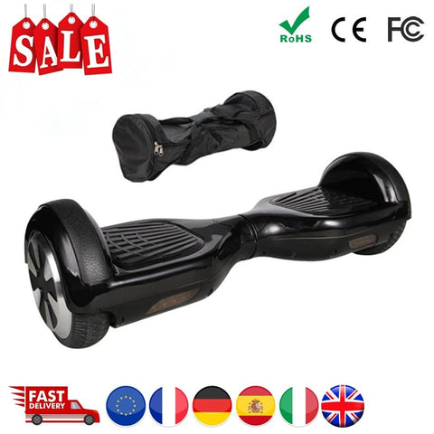 Black Hoverboard 6.5 Inch Self Balancing Scooter With Bag Overboard Electric Scooter Electric Skateboard Electric Hoover Board