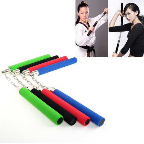 Dropship 1pc Red/Blue/Black/Green Hot Martial Art Foam Padded Safe Fitness Nunchakus for Children KungFu Beginners Training Tool