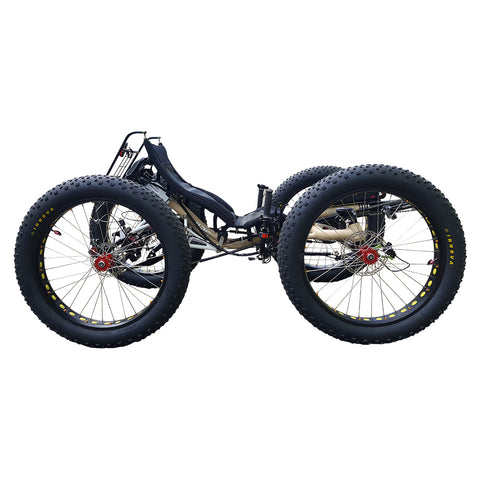 4 WD Off Road 500watt Mid Drive Motor Fat Tire Aluminum Alloy Recumbent Quad
