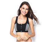 Double Layer Zipper Sports Bra Ladies Fitness Yoga Bra Push Up High Padded Shirt Underwear Running Vest Gym Exercise Sportswear