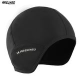 ARSUXEO Winter Fleece Cycling Caps Outdoor Sports MTB Bike Hats Snow Skull Caps Helmet Liner For Man & Woman Windproof PT03