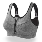 SEXYWG Hot Women Zipper Push Up Sports Bras Vest Underwear Shockproof Breathable Gym Fitness Athletic Running Yoga Bh Sport Tops