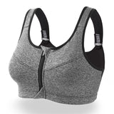 SEXYWG Hot Women Zipper Push Up Sports Bras Vest Underwear Shockproof Breathable Gym Fitness Athletic Running Yoga Bh Sport Tops