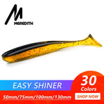 Meredith Easy Shiner Fishing Lures 50mm 75mm 100mm 130mm Wobblers Carp Fishing Soft Lures Silicone Artificial Double Color Baits