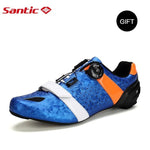 Santic Men Cycling Road Shoes Ultralight Carbon Fiber Auto-locking Athletic Racing Team Bicycle Shoes Cycling Clothings S12022